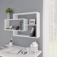 VidaXL Wandschappen 104x20x58,5 cm bewerkt hout wit - thumbnail