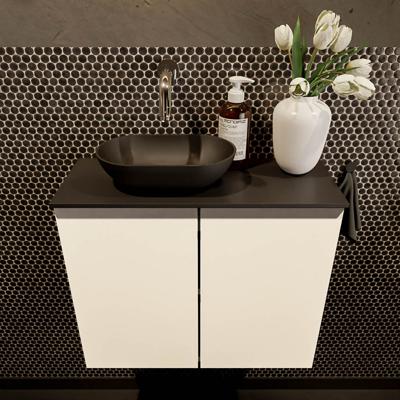 MONDIAZ FOWY toiletmeubel 60cm kleur talc. Waskom positie links kleur urban | urban. Zonder kraangat