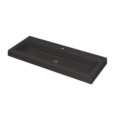 INK Dock Wastafel Quartz met 1 Kraangat - 1000x400x60 mm - Quartz Zwart
