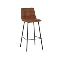 LABEL51 Eetkamerstoel 'Bistro' Micro Suede, kleur Cognac (zithoogte 78cm) - thumbnail