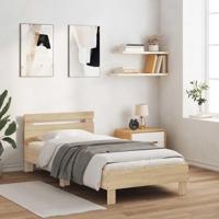 Bedframe met hoofdbord zonder matras sonoma eiken 100x200 cm - thumbnail