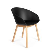 Zuiver Eetkamerstoel 'Void' Eiken en gerecycled PP, kleur Zwart - thumbnail