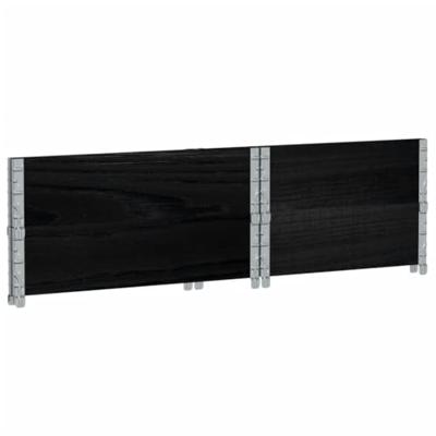 VidaXL Palletopzetranden 2 st 80x60 cm massief grenenhout zwart