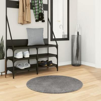 VidaXL Vloerkleed huarte laagpolig zacht wasbaar ø 80 cm antraciet VidaXL Vloerkleed huarte laagpolig zacht wasbaar ø 80 cm antraciet