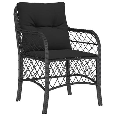 7-delige Tuinset met kussens poly rattan zwart - thumbnail