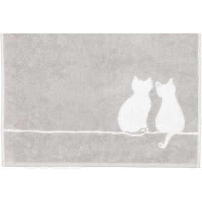 Cawö Cawö Cute Cats 6263 Badlaken 80x150 platin/wit - thumbnail