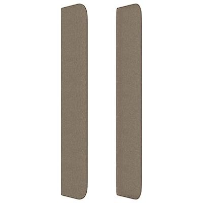 Hoofdbord met randen 147x16x118/128 cm stof taupe