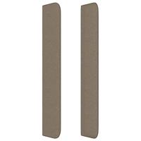 Hoofdbord met randen 163x16x118/128 cm stof taupe - thumbnail
