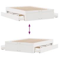 Bedframe zonder matras met lades grenenhout wit 140x200 cm - thumbnail