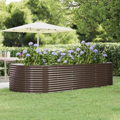VidaXL Plantenbak 291x140x68 cm gegalvaniseerd staal bruin