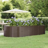 VidaXL Plantenbak 291x140x68 cm gegalvaniseerd staal bruin - thumbnail