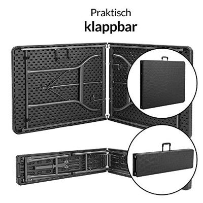 Biertafelset 3 delig inklapbaar Kunststof Zwart 180cm