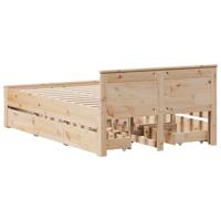 Bedframe zonder matras met hoofdbord grenenhout 135x190 cm - thumbnail