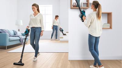 Bosch Serie 6 BBS611LAG steelstofzuiger & elektrische bezem 2-in-1 stick vacuum Batterij/Accu Droog Zakloos 0,3 l Blauw 2,5 Ah