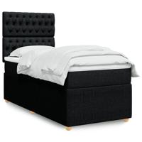 Boxspring met matras stof zwart 90x190 cm - thumbnail