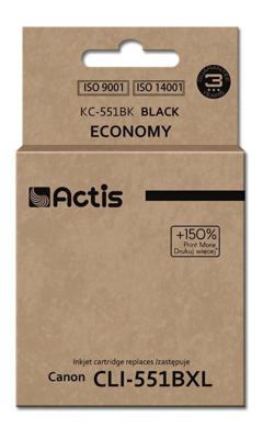 Actis KC-551Bk Inkt (Canon CLI-551BK vervanging; Standaard; 12 ml; zwart)