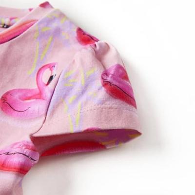 Kinderjurk flamingozwembandprint 140 lichtroze