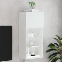 Tv-meubel met LED-verlichting 40,5x30x90 cm wit - thumbnail