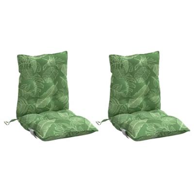 VidaXL Stoelkussens 2 st lage rug bladpatroon oxford stof