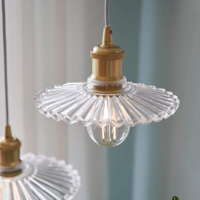 Hanglamp glas Torino E27 Ribbel 24 cm Retro - thumbnail