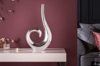 Moderne vaas WAVE 47cm zilver aluminium gepolijst decoratie - 8841 - thumbnail