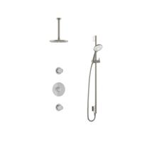 Hotbath Buddy - Inbouw Regendoucheset - 2 Stopkranen - Thermostatisch - Plafondbuis 30 cm - Hoofddouche 200 mm - Ronde Handdouche 3 Standen - Glijstang 900 mm - Waterbesparend - V02 - thumbnail
