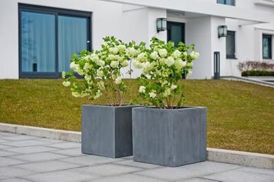 Pottery Pots Naturel Block 40x40x40 cm grijs vierkante plantenbak