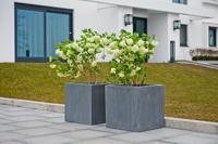 Pottery Pots Naturel Block 40x40x40 cm grijs vierkante plantenbak - thumbnail