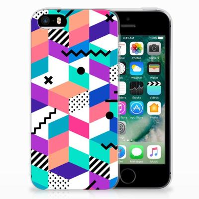 Apple iPhone SE | 5S | TPU Hoesje | Blokken Kleurrijk Apple iPhone SE | 5S | TPU Hoesje | Blokken Kleurrijk