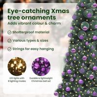 VidaXL Kunstkerstboom met verlichting en ballenset groen 210 cm pet - thumbnail