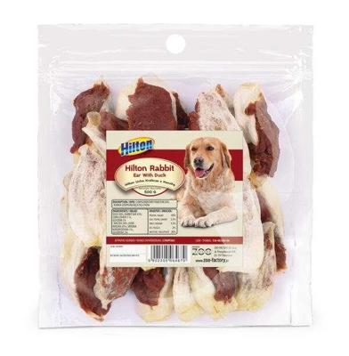 HILTON Rabbit ear with duck - hondenkluif - 500g