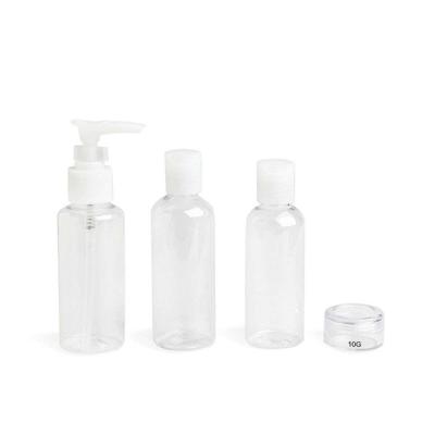 4-in-1 Reis-vloeistofdispenser IDC Institute Travel Transparant Set 4 Onderdelen