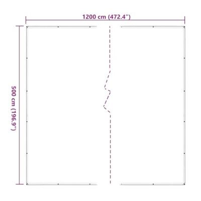 VidaXL Doorzichtig zeildoek met zeilringen 5x12 m polyethyleen VidaXL Doorzichtig zeildoek met zeilringen 5x12 m polyethyleen