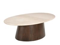 Sohome Ovale Salontafel 'Margred' Marmer en mangohout, 120 x 65cm - thumbnail