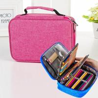 Waterdichte potlood Case 72 kleur grote capaciteit schets potlood zak briefpapier set (Rose rood) - thumbnail