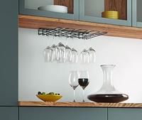 Metaltex Smart Kitchen Wijnglazenrek voor 16 Glazen 44x31x5 cm Zwart - thumbnail