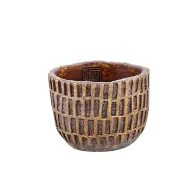 PTMD Bloempot Vivienne Brown Ø12cm PTMD Bloempot Vivienne Brown Ø12cm