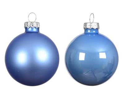 Kerstballen glas d6 cm sky blauw 10 st Decoris - Decoris