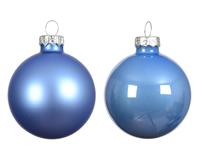 Kerstballen glas d6 cm sky blauw 10 st Decoris - Decoris - thumbnail