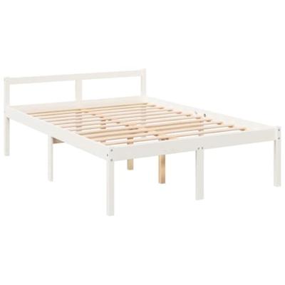 Bedframe massief grenenhout wit 135x190 cm 4FT6 double - thumbnail