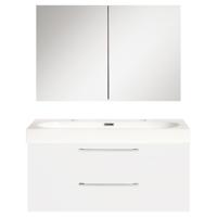 Differnz Somero badmeubel set met spiegelkast FSC 100 cm hoogglans wit - thumbnail