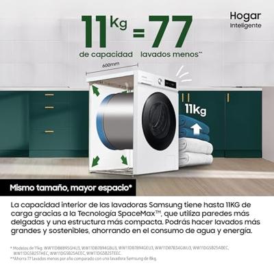 Samsung WW11DB7B34GWU3 BESPOKE Wasmachine Wit - thumbnail