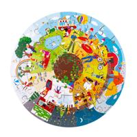 Bigjigs houten seizoenen vloerpuzzel rond, 50st. - thumbnail