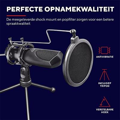 Trust GXT 232 Mantis Microfoon Gaming & Streaming USB Zwart