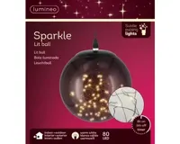 Lumineo micro led bal d18cm-80l zwart/warm wit - thumbnail