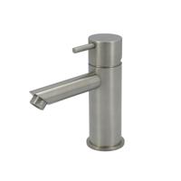 Hotbath Cobber lage wastafelmengkraan met rechte uitloop zonder waste geborsteld nikkel CB003SGN - thumbnail