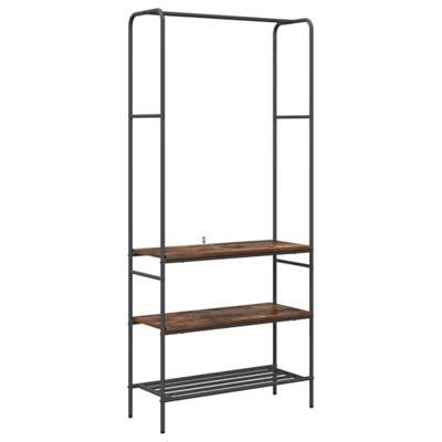 Kledingrek met planken Gerookt eiken 77 x 30 x 171 cm Kledingrek met planken Gerookt eiken 77 x 30 x 171 cm