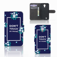 Samsung Galaxy S4 Portemonnee Hoesje Flowers Blue DTMP - thumbnail