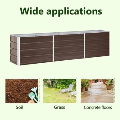 Plantenbak verhoogd 240x40x45 cm gegalvaniseerd staal bruin