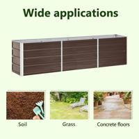 Plantenbak verhoogd 240x40x45 cm gegalvaniseerd staal bruin - thumbnail
